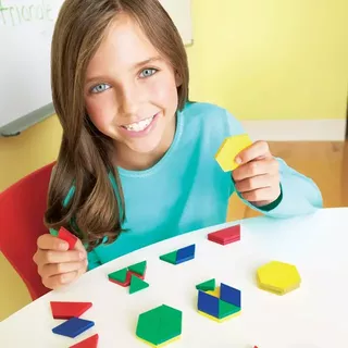 Plastic Pattern Blocks, 1 cm (Set of 250)
