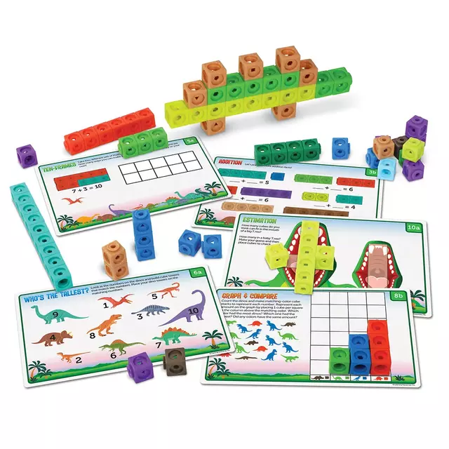 MathLink' Cubes Kindergarten Math Activity Set: Dino Time!